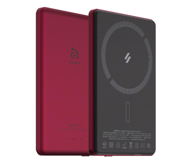 Adam Elements Gravity C5 Magnetic Wireless (Ultra Slim) 5000mAh czerwony - 1238445 - zdjęcie